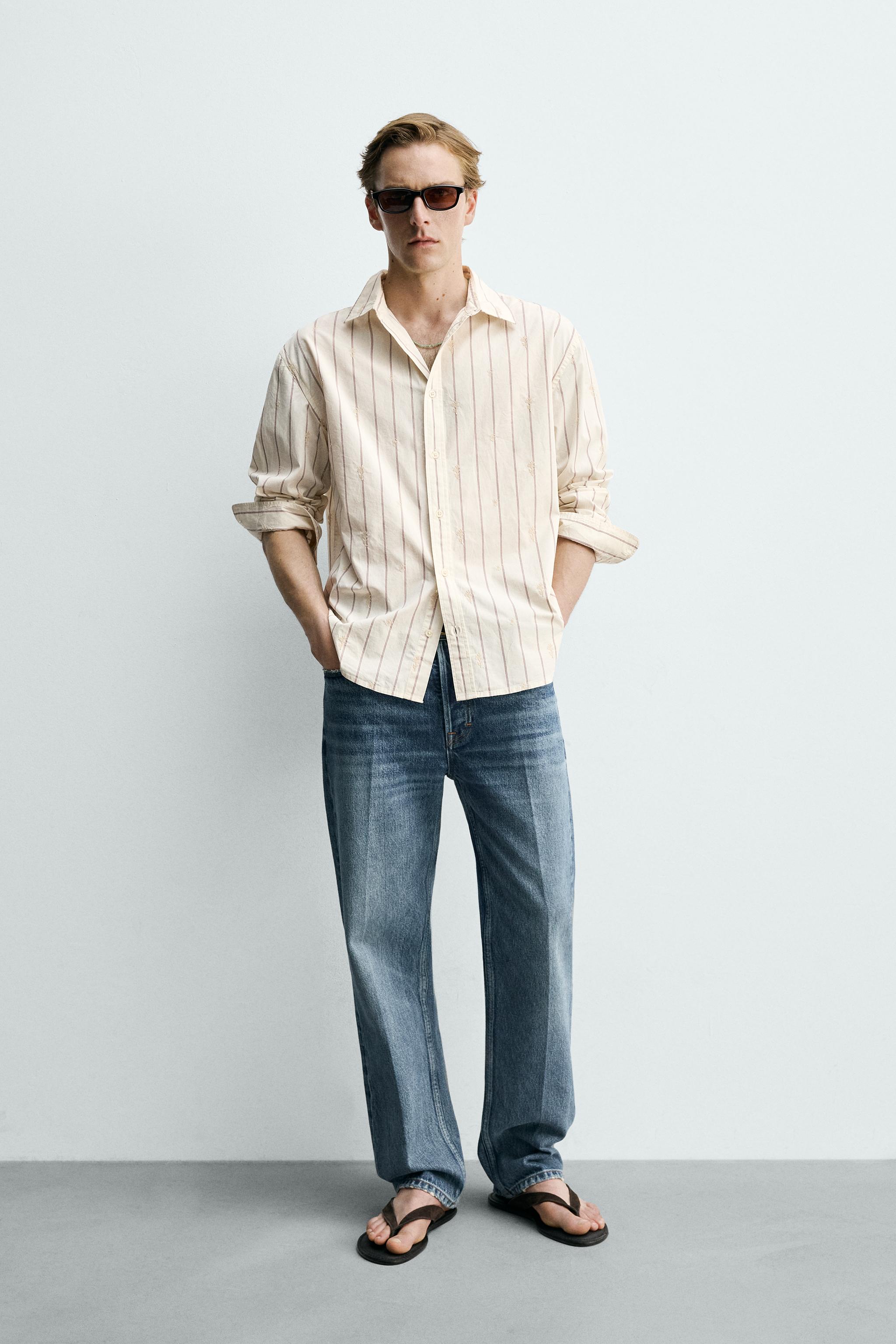 CHEMISE À RAYURES BRODERIE FLORALE